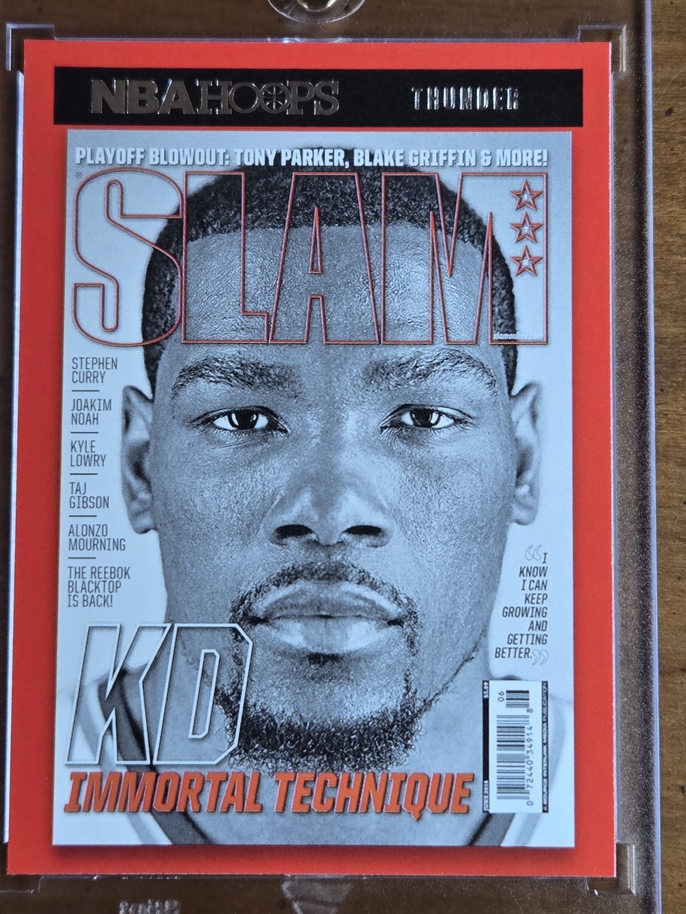 Kevin Durant NBA Hoops SLAM KD Immortal Technique Basketball Card - Red Border - Picture 11 of 15